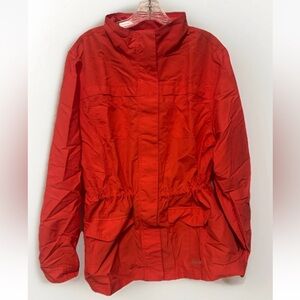 Eddie Bauer Full Zip Windbreaker Jacket Women’s 2XL Cinch Waist Rain Coat Pocket